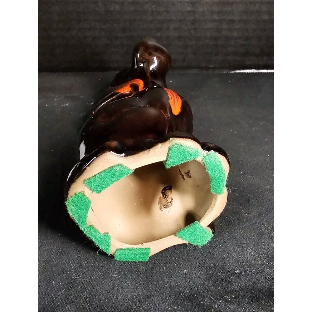 Vintage Canuck Evangeline Pottery Hound Dog Orange Drip Glaze Niagra Falls - Picture 7 of 8
